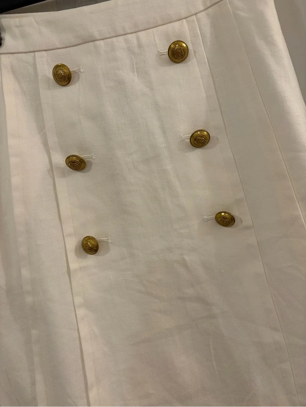 J.Crew NWT Women's Cream Double-Breasted Button Skirt